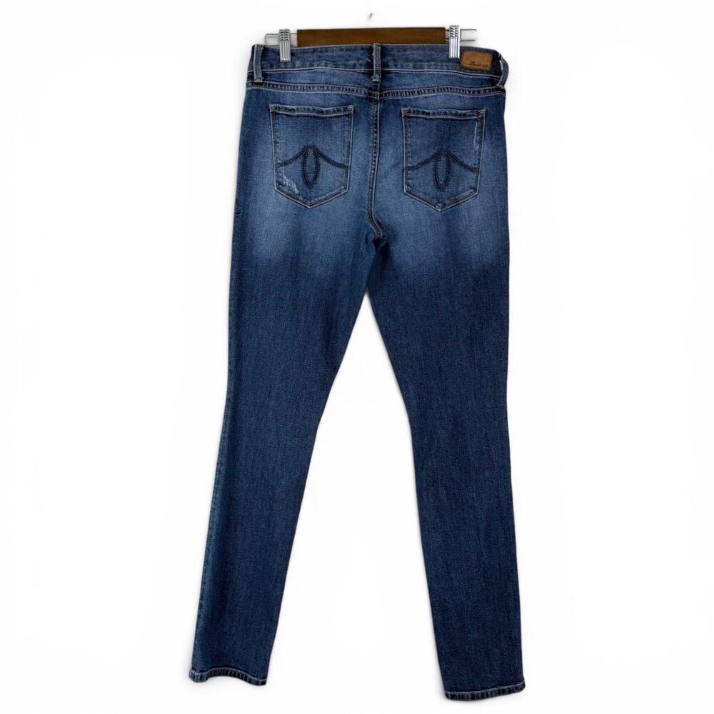 lily skinny straight distressed medium wash jeans whiskered faded 29 by level 99 - Picture 2 of 12